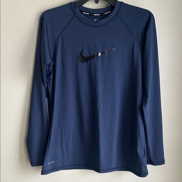 Nike Other - Nike Hydroguard Swim Navy Long Sleeve Performance Top Size Large